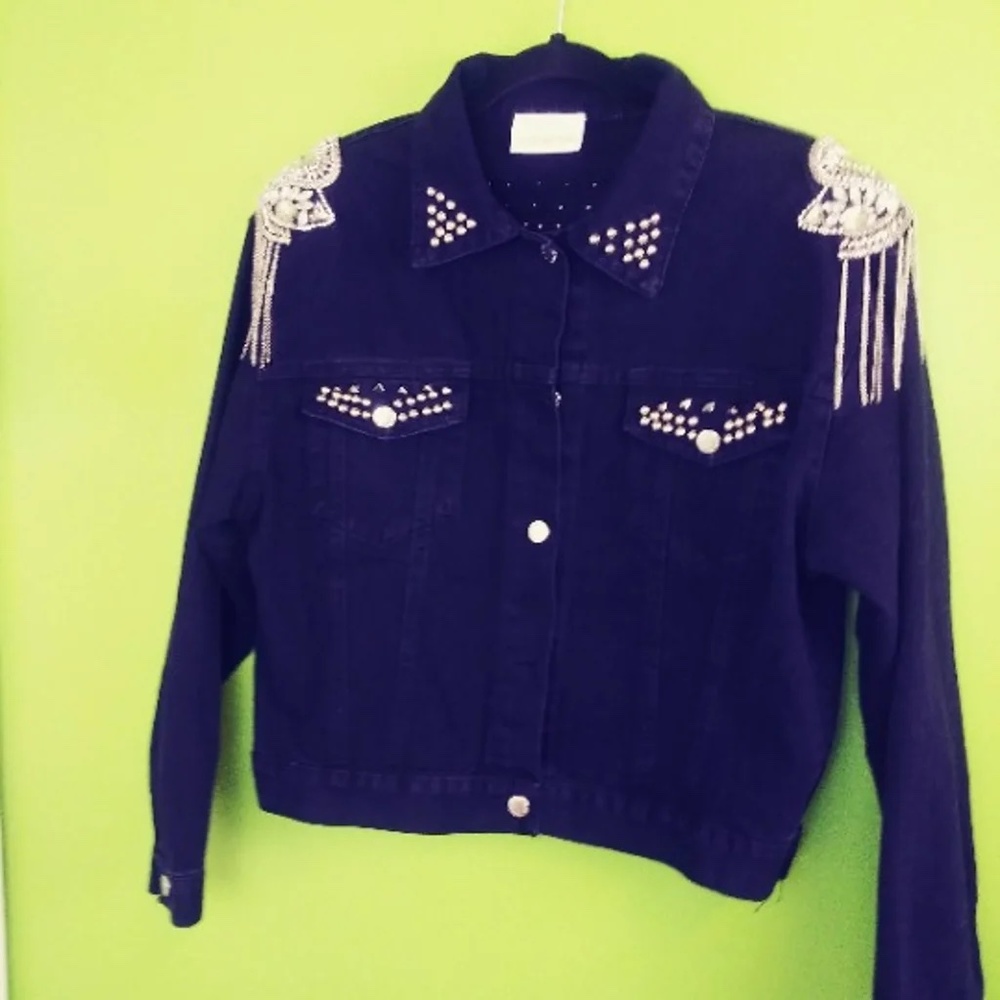 Black Denim Jean Jacket w/ Studs
